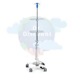 МЕТ FM-160.1. Инфузионная стойка-штатив с двумя полками для шприцевых насосов и мониторов слежения